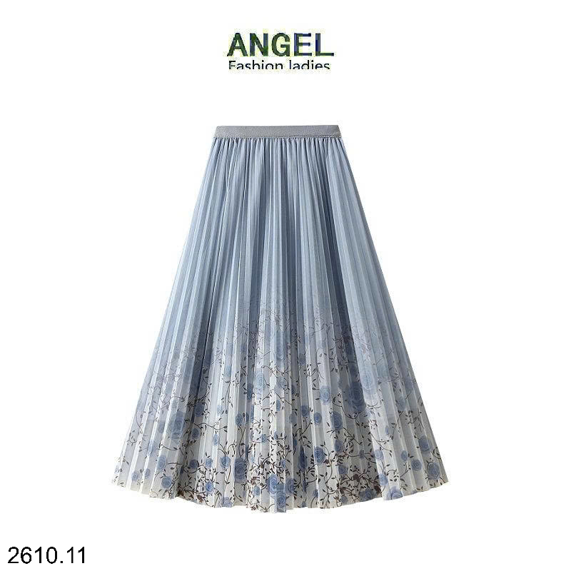 26HA2610.11 - CHÂN VÁY XẾP LY GẠC HOA ANGEL