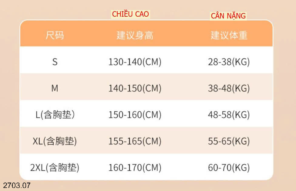 26HA2703.07 - SET BỘ BƠI SIZE ĐẠI BÉ GÁI