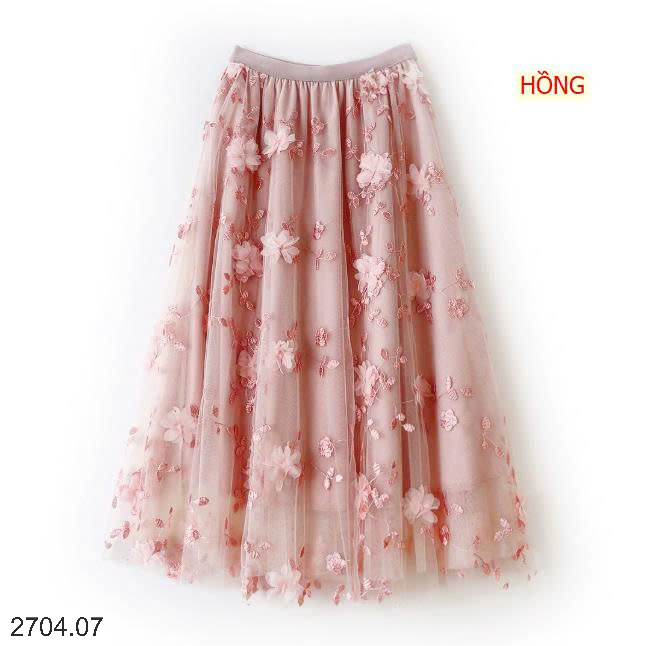 26HA2704.07 - CHÂN VÁY ĐÍNH HOA NỔI ANNA
