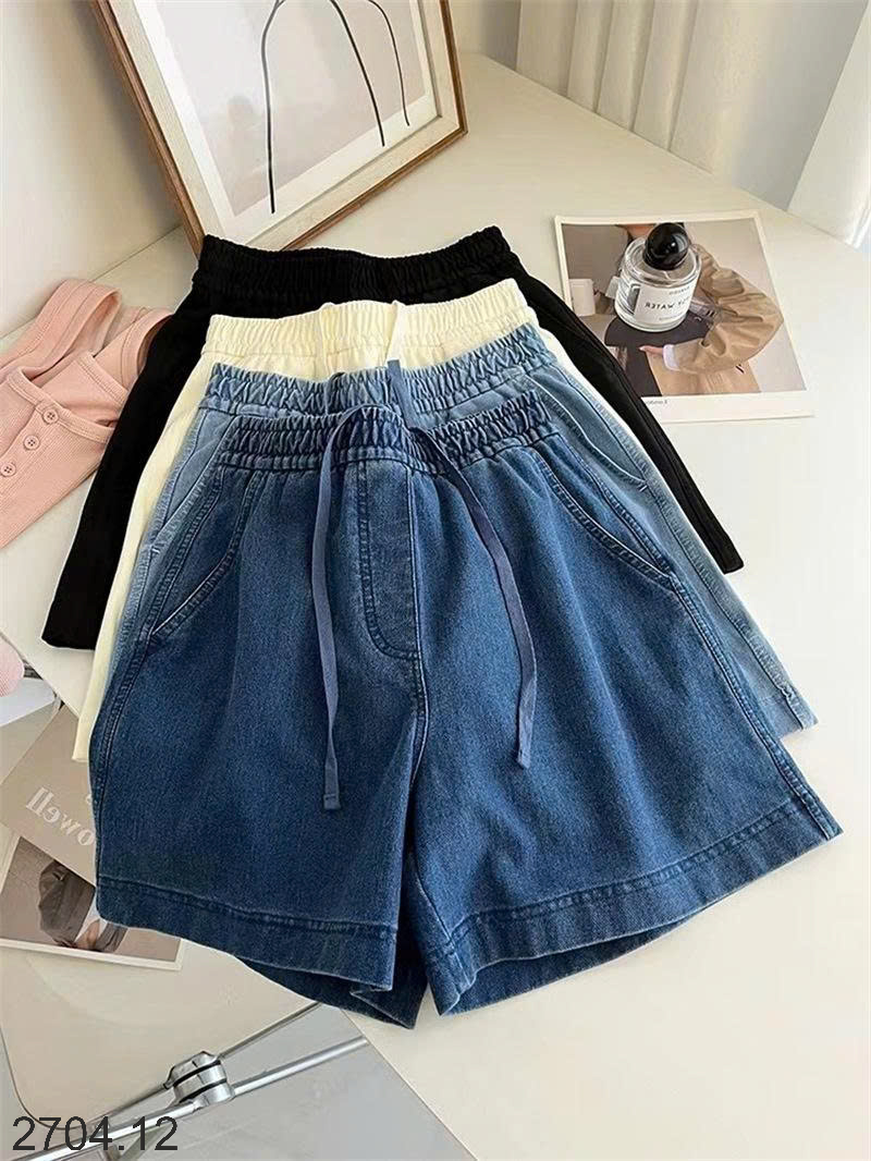 26HA2704.12 - SHORT JEAN CẠP CHUN CHO NỮ