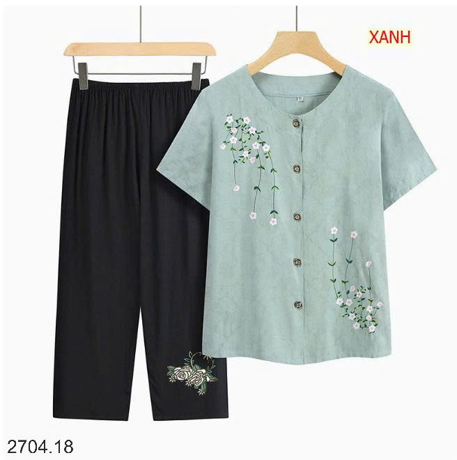 26HA2704.18 - BỘ TRUNG NIÊN QUẦN ĐEN CHO MẸ