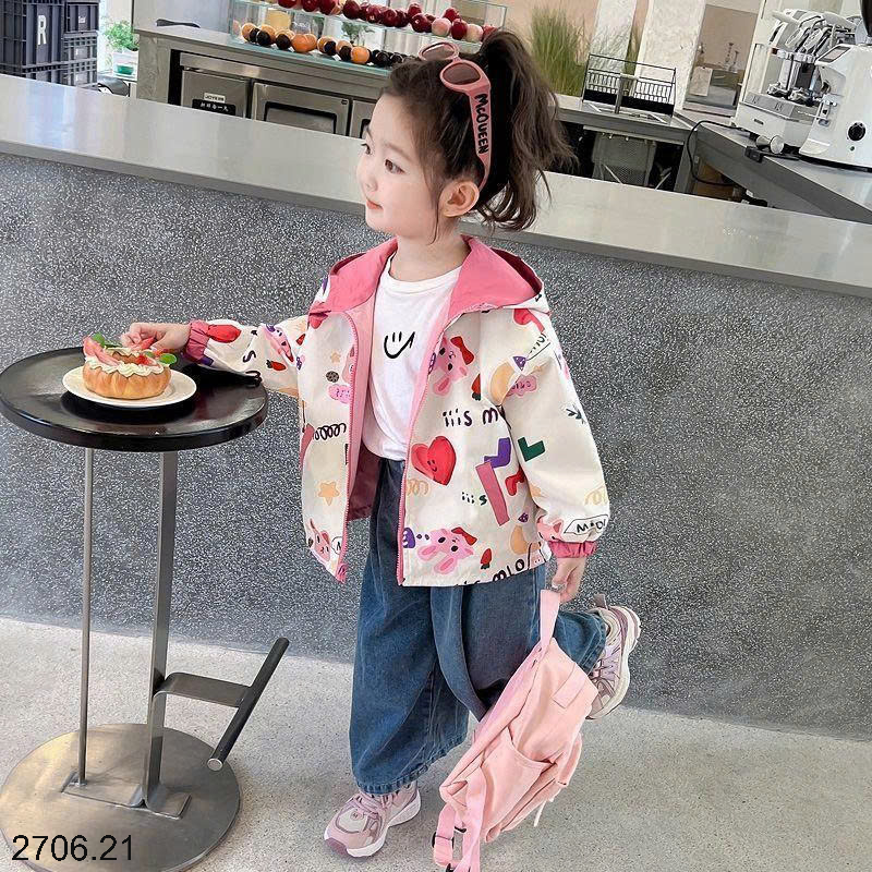 26HA2706.21 - KHOÁC GIÓ 2 MẶT BÉ GÁI