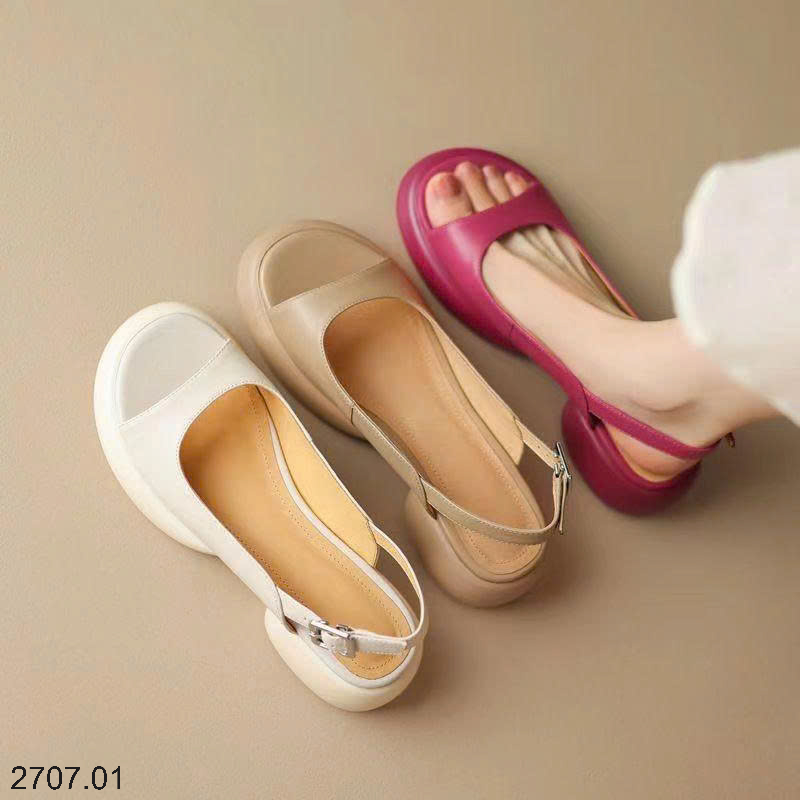 26HA2707.01 - SANDAL ĐẾ XUỒNG GÓT VUÔNG NỮ