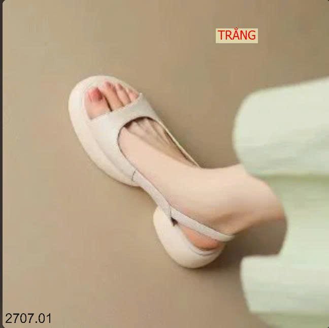 26HA2707.01 - SANDAL ĐẾ XUỒNG GÓT VUÔNG NỮ