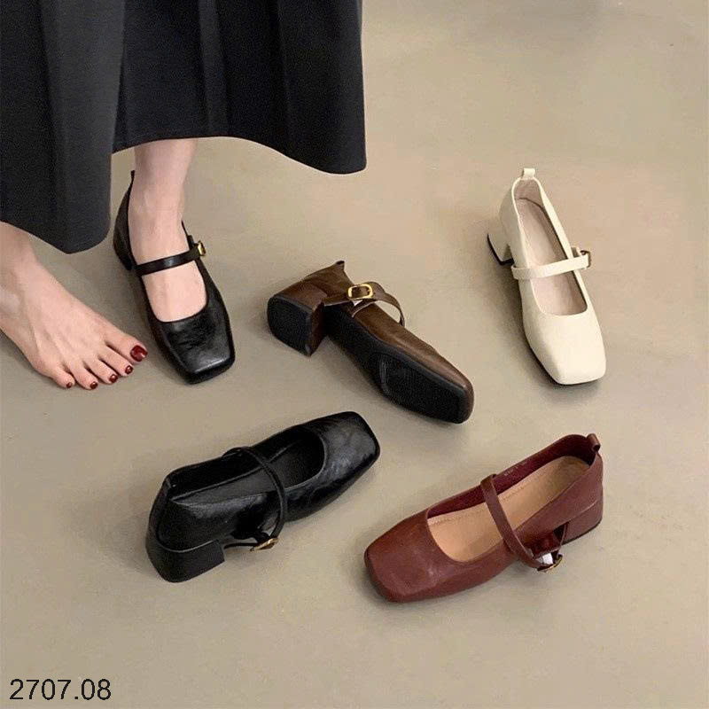 26HA2707.08 - GIÀY MARRY JANE ĐẾ VUÔNG