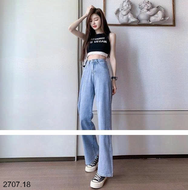 26HA2707.18 - QUẦN JEANS SUÔNG HACK DÁNG