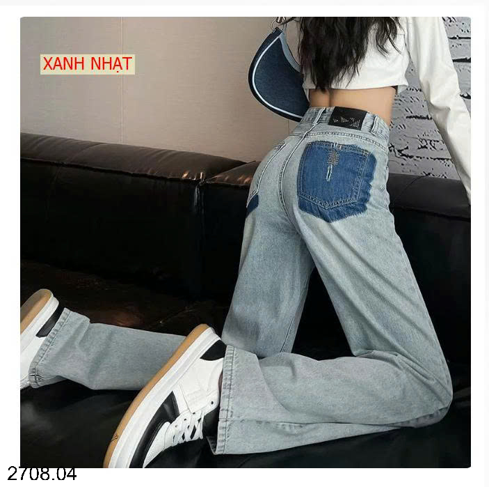 26HA2708.04 - QUẦN JEAN XUÔNG MIX TÚI SAU