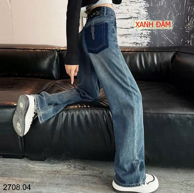 26HA2708.04 - QUẦN JEAN XUÔNG MIX TÚI SAU