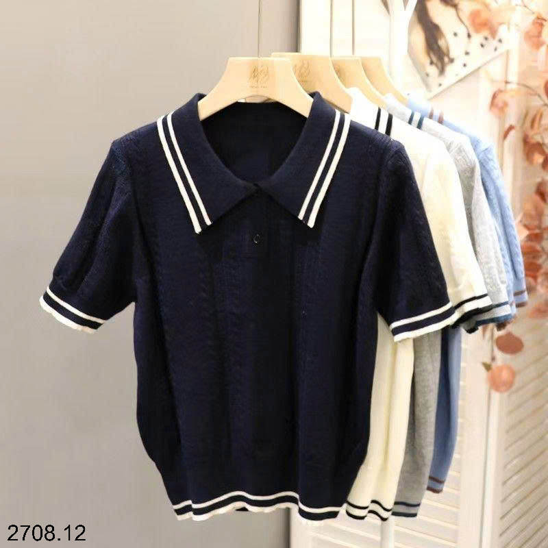 26HA2708.12 - ÁO LEN DỆT KIM POLO NỮ