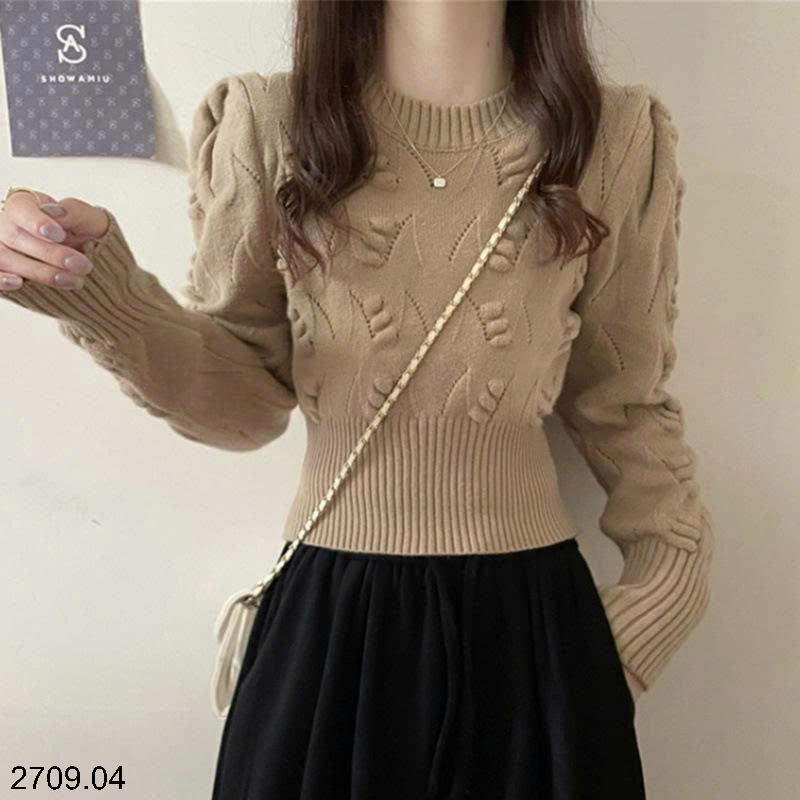 26HA2709.04 - ÁO LEN ÔM EO KIỂU THU ĐÔNG