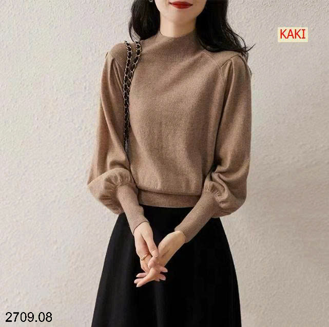 26HA2709.08 - ÁO LEN DỆT KIM TAY PHỒNG