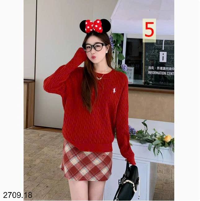 26HA2709.18 - ÁO LEN VẶN THỪNG THÊU HÌNH NGỰA