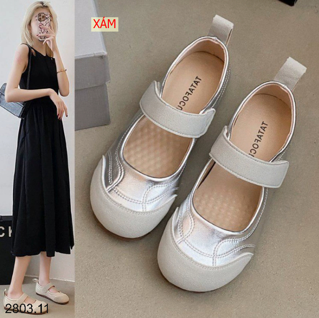 26HA2803.11 - GIÀY MARRY JANE MŨI TRÒN ĐẾ BẰNG