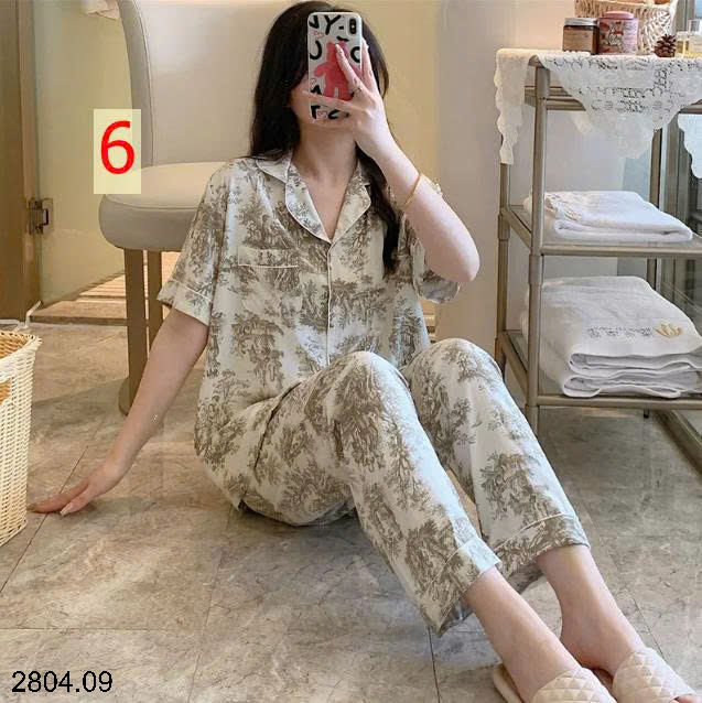 26HA2804.09 - PIZAMA QUẦN DÀI ÁO CỘC CHO NỮ