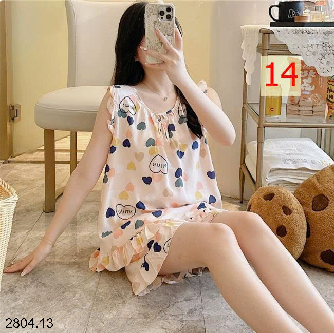 26HA2804.13 - BỘ LANH LỤA BA LỖ VIỀN BÈO CHO NỮ