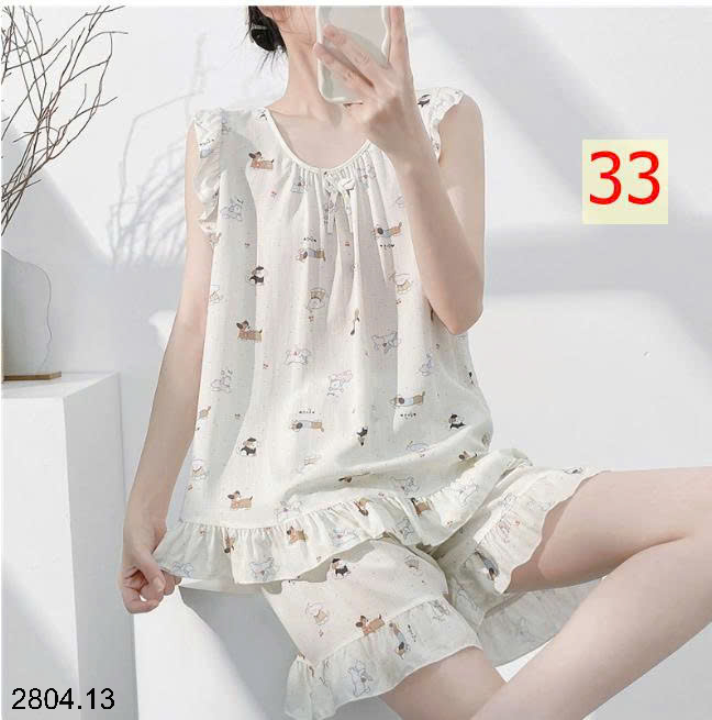 26HA2804.13 - BỘ LANH LỤA BA LỖ VIỀN BÈO CHO NỮ
