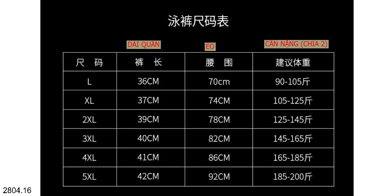 26HA2804.16 - QUẦN BƠI CHỐNG LỘ YUKE CHO NAM
