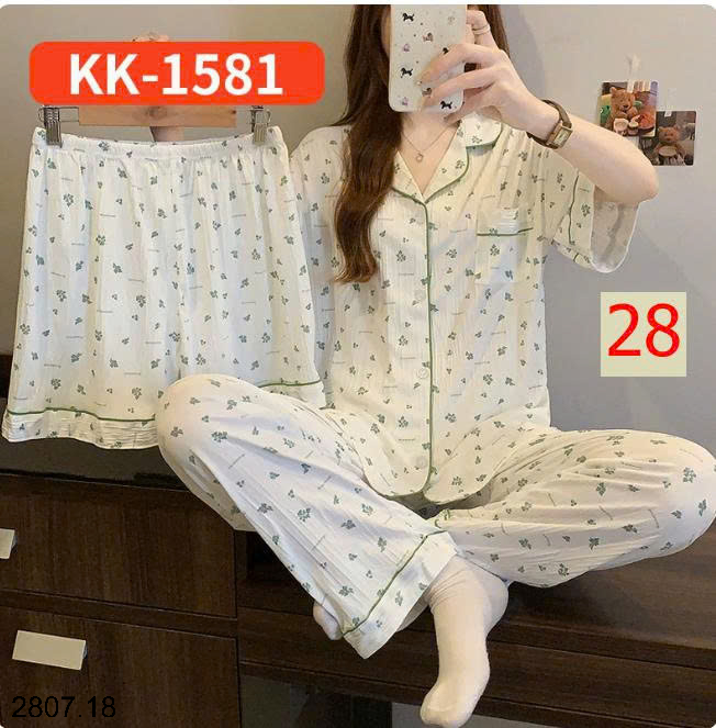 26HA2807.18 - SET BỘ MẶC NHÀ 3 CHI TIẾT CHO NỮ