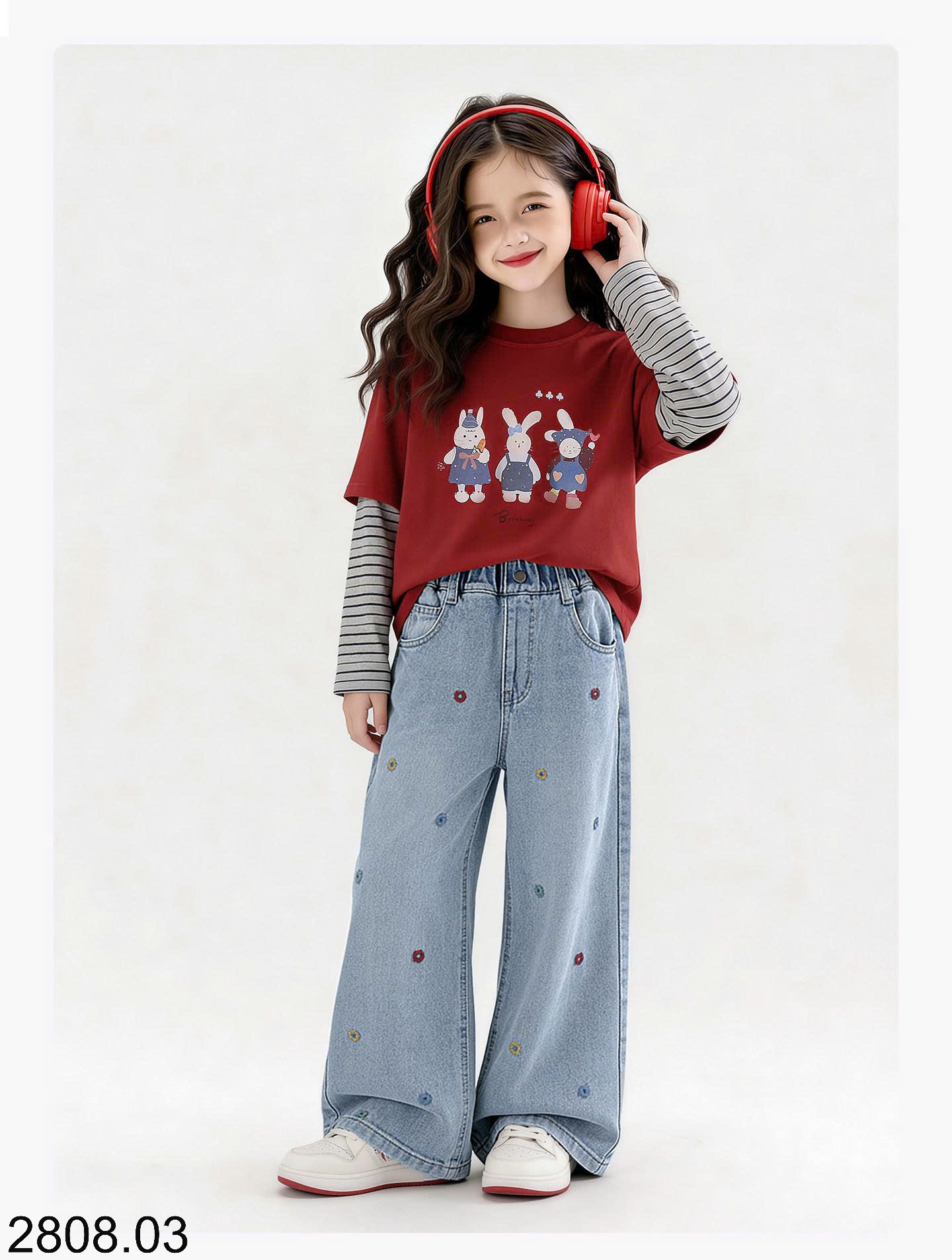 26HA2808.03 - QUẦN JEAN XUÔNG BÉ GÁI SOTIN KIDS