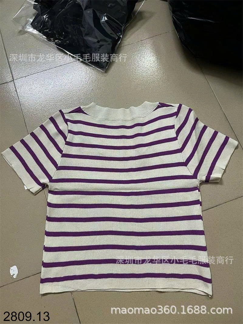 26HA2809.13 - ÁO LEN DỆT KIM TAY NGẮN CỔ VUÔNG