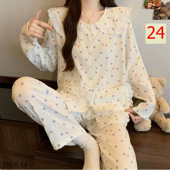 26HA2809.14 - BỘ DÀI MẶC NHÀ VIỀN BÈO TIỂU THƯ