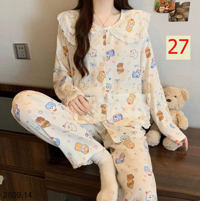26HA2809.14 - BỘ DÀI MẶC NHÀ VIỀN BÈO TIỂU THƯ