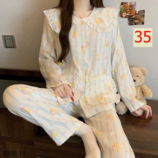 26HA2809.14 - BỘ DÀI MẶC NHÀ VIỀN BÈO TIỂU THƯ