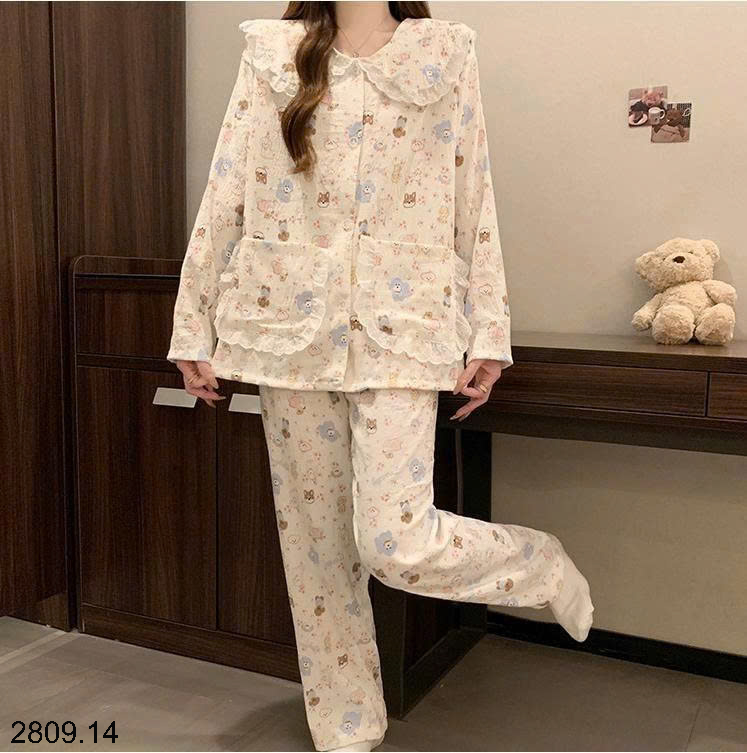 26HA2809.14 - BỘ DÀI MẶC NHÀ VIỀN BÈO TIỂU THƯ
