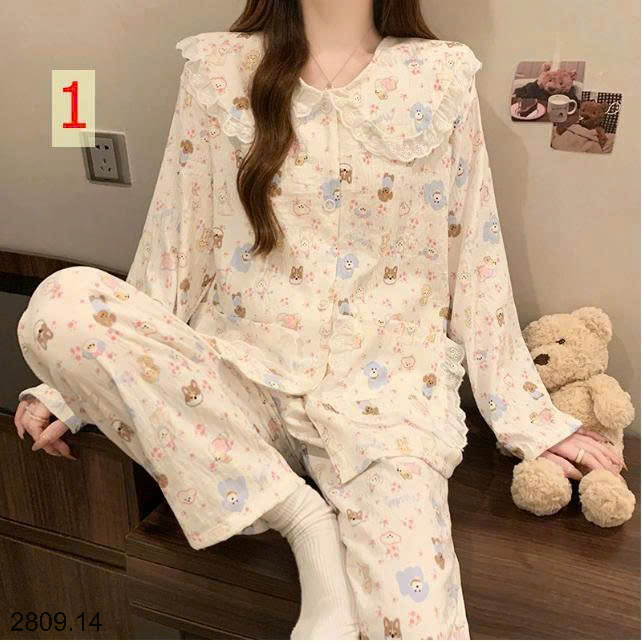 26HA2809.14 - BỘ DÀI MẶC NHÀ VIỀN BÈO TIỂU THƯ