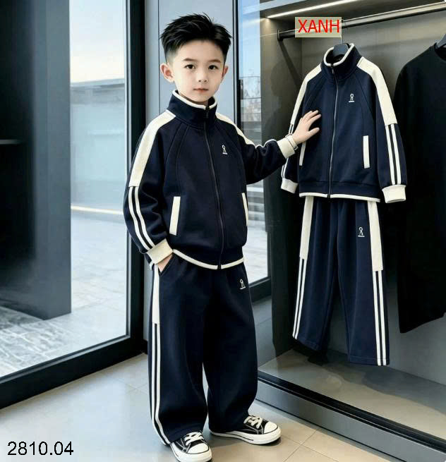 26HA2810.04 - BỘ NỈ KÉO KHÓA SIZE ĐẠI CHO BÉ TRAI