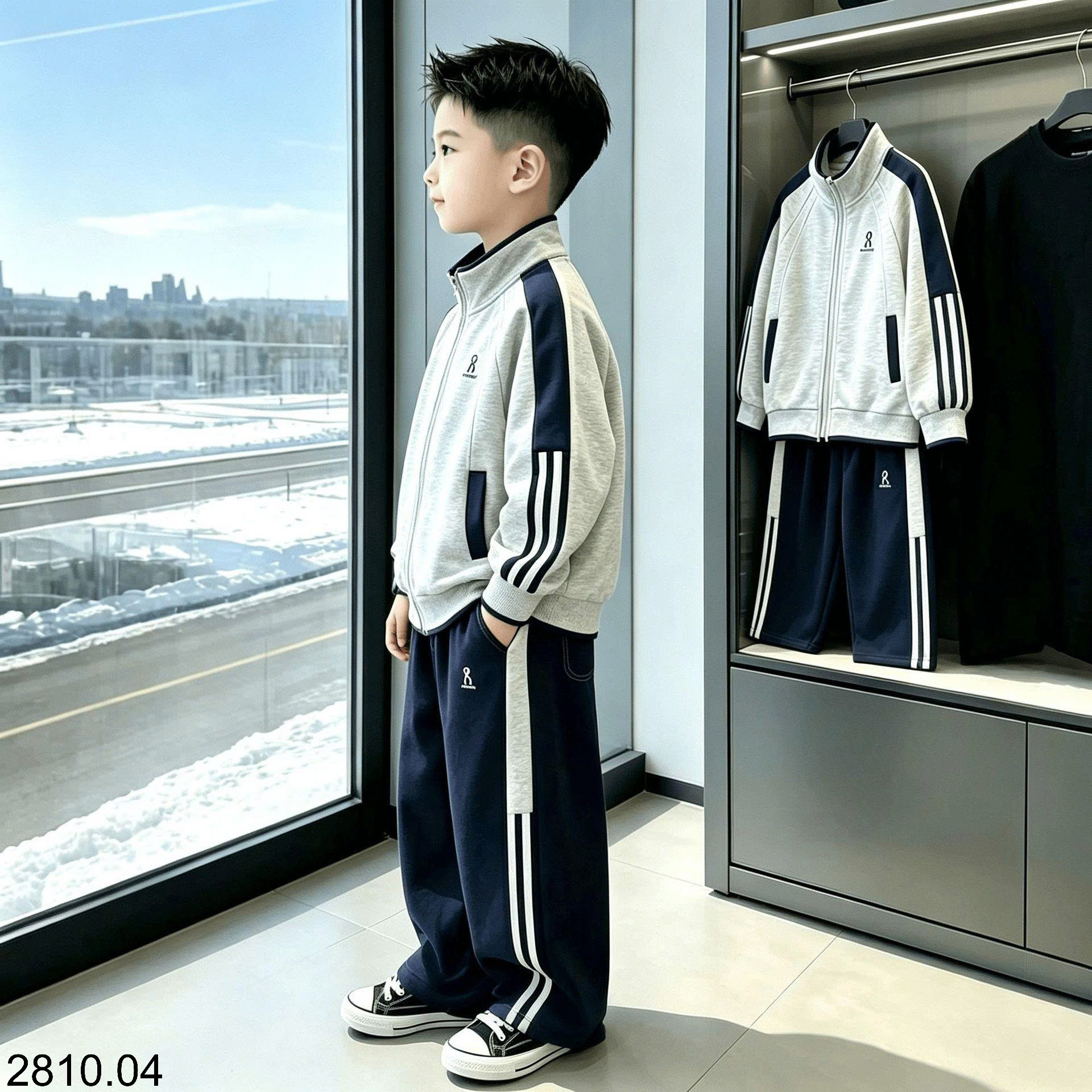 26HA2810.04 - BỘ NỈ KÉO KHÓA SIZE ĐẠI CHO BÉ TRAI