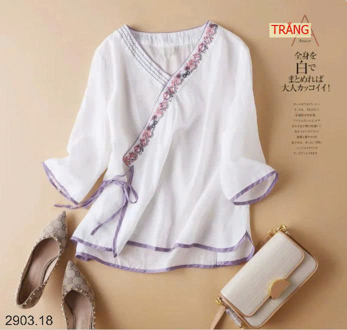 26HA2903.18 - ÁO LANH NỮ CỔ V