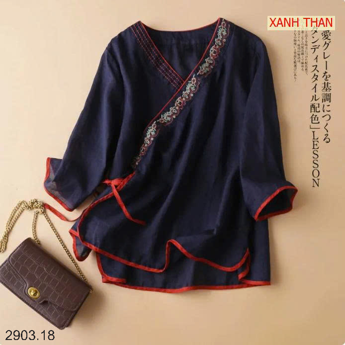 26HA2903.18 - ÁO LANH NỮ CỔ V