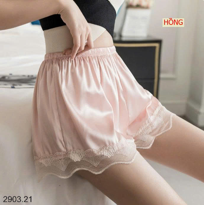 26HA2903.21 - SET 3 QUẦN LỤA VIỀN REN MẶC NHÀ