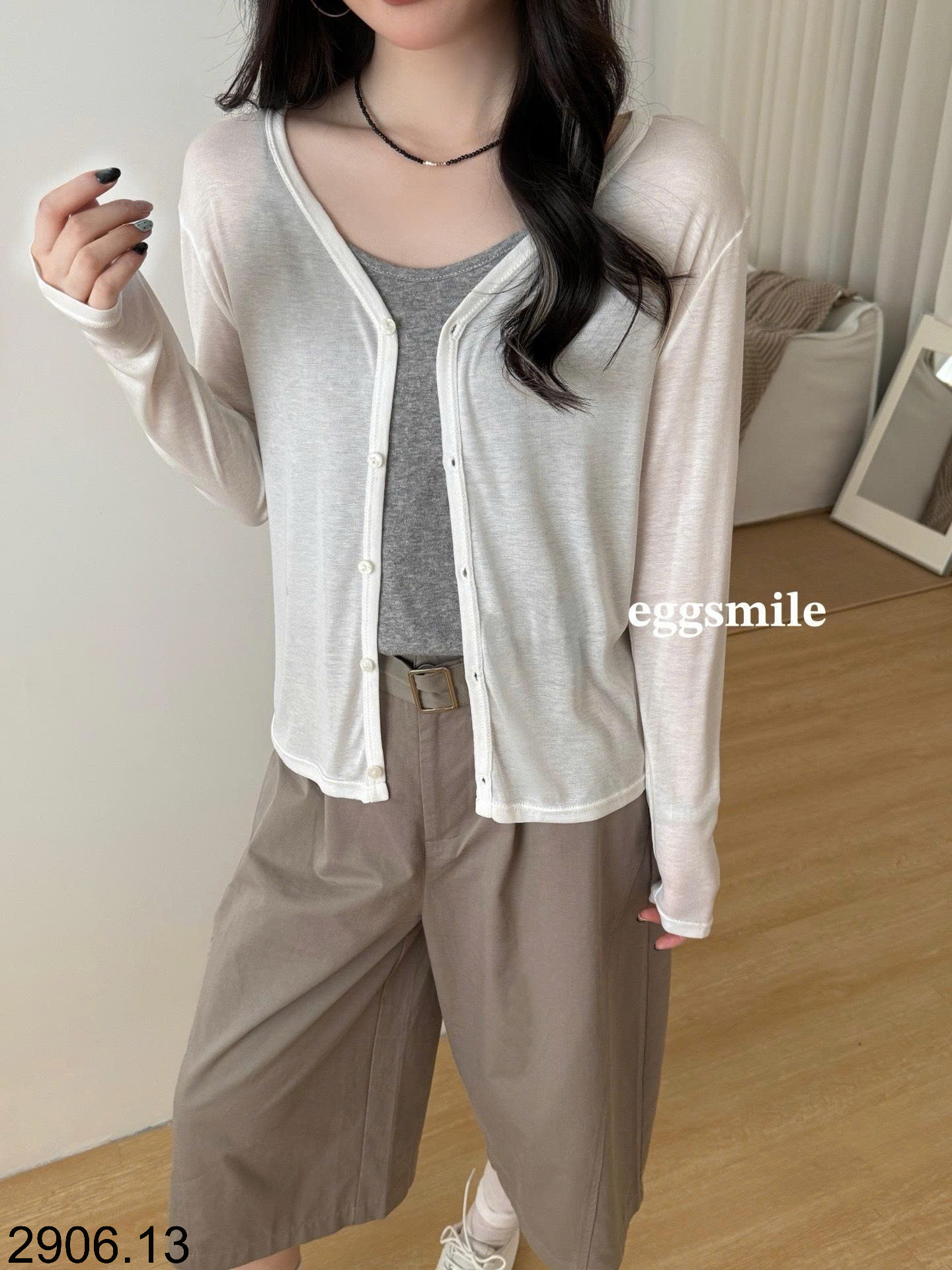 26HA2906.13 - ÁO CARDIGAN MỎNG EGGSMILE