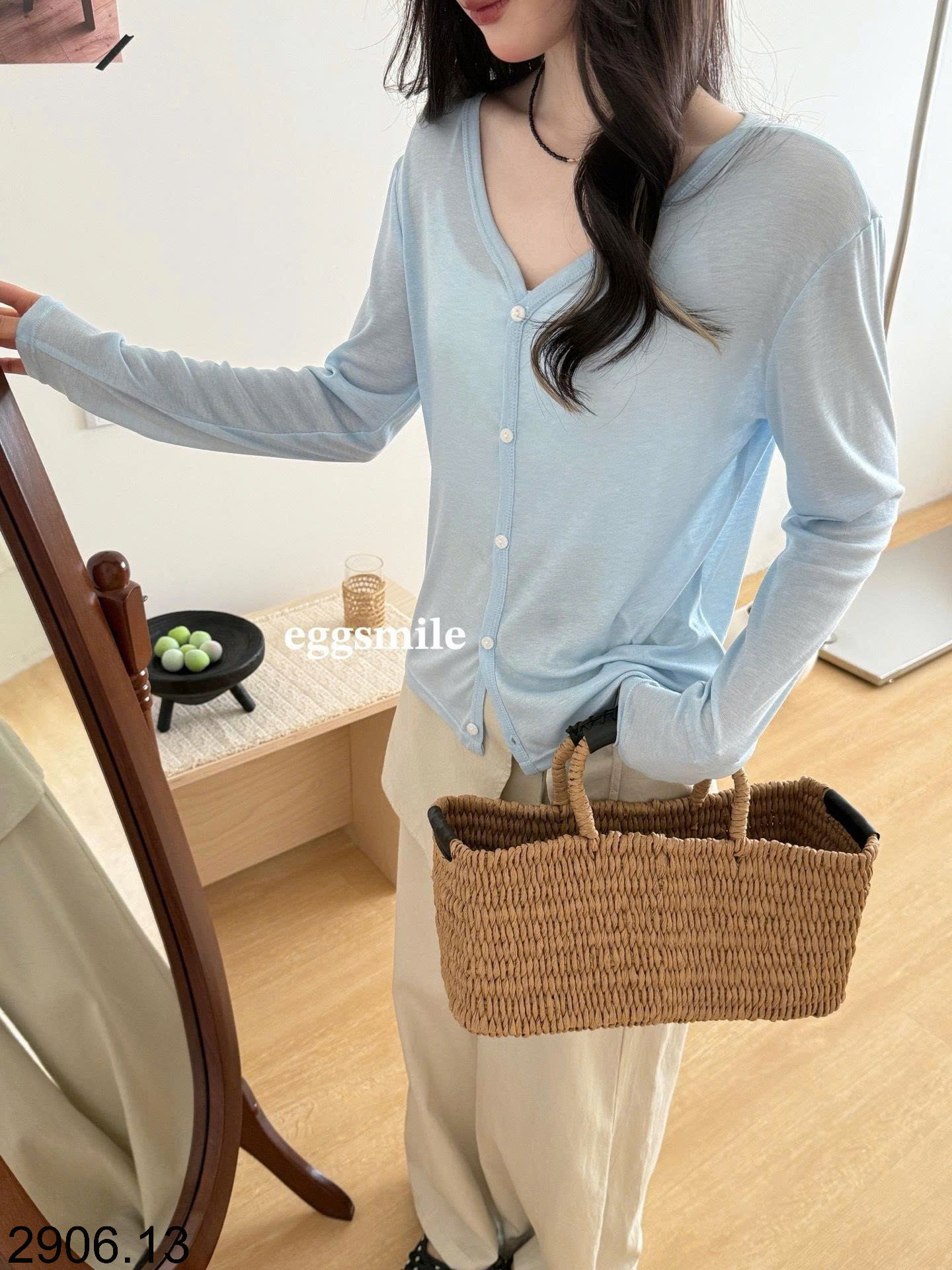 26HA2906.13 - ÁO CARDIGAN MỎNG EGGSMILE