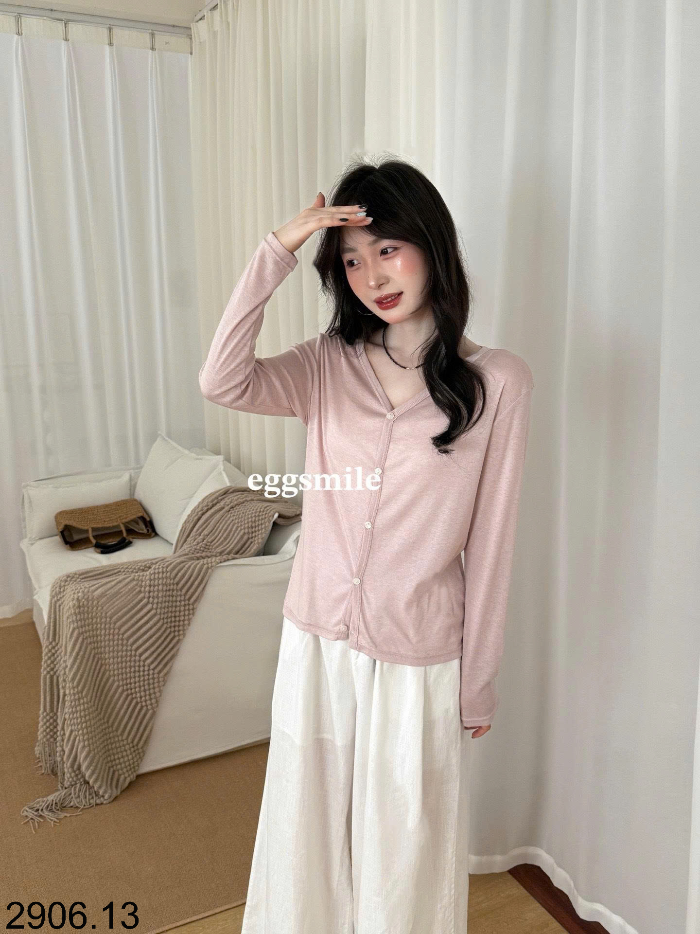 26HA2906.13 - ÁO CARDIGAN MỎNG EGGSMILE