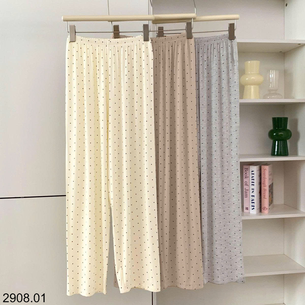 26HA2908.01 - BỘ THU ĐÔNG CHẤM BI MẶC NHÀ NỮ