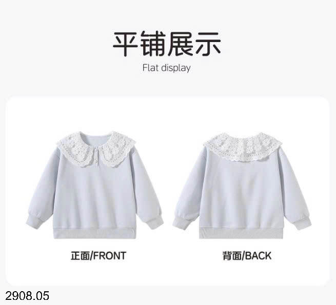 26HA2908.05 - ÁO THU ĐÔNG CỔ SEN BÈO BÉ GÁI SIZE ĐẠI
