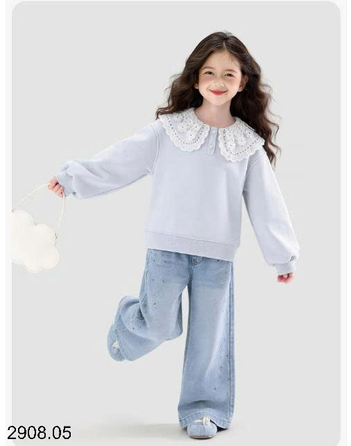 26HA2908.05 - ÁO THU ĐÔNG CỔ SEN BÈO BÉ GÁI SIZE ĐẠI