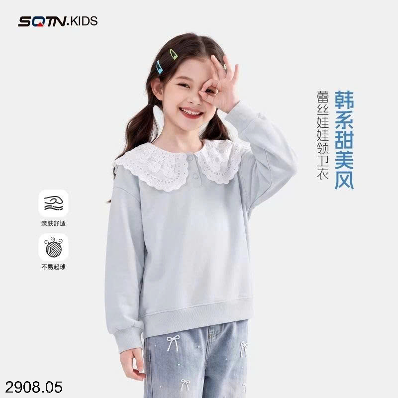 26HA2908.05 - ÁO THU ĐÔNG CỔ SEN BÈO BÉ GÁI SIZE ĐẠI