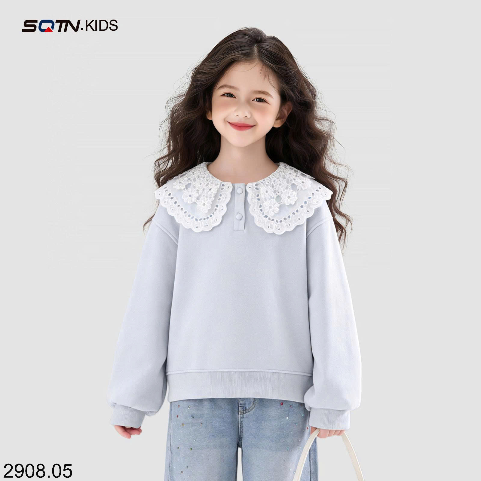26HA2908.05 - ÁO THU ĐÔNG CỔ SEN BÈO BÉ GÁI SIZE ĐẠI