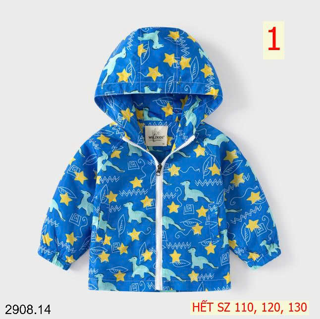 26HA2908.14 - ÁO KHOÁC GIÓ WELLKIDS KHỦNG LONG