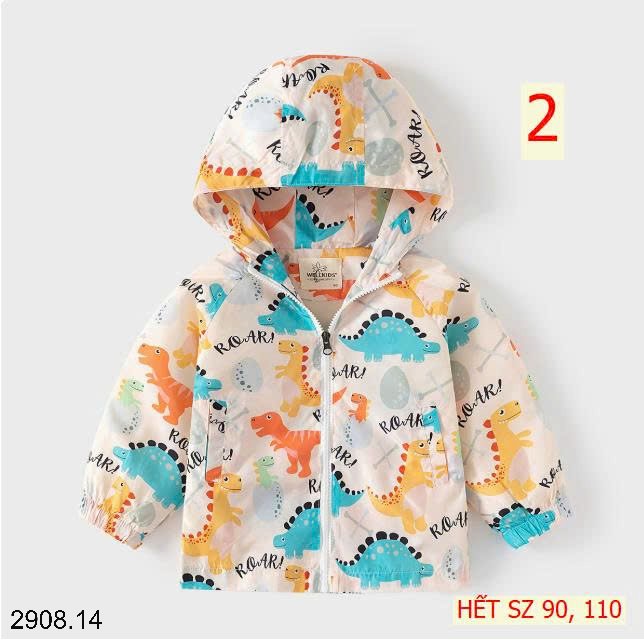26HA2908.14 - ÁO KHOÁC GIÓ WELLKIDS KHỦNG LONG