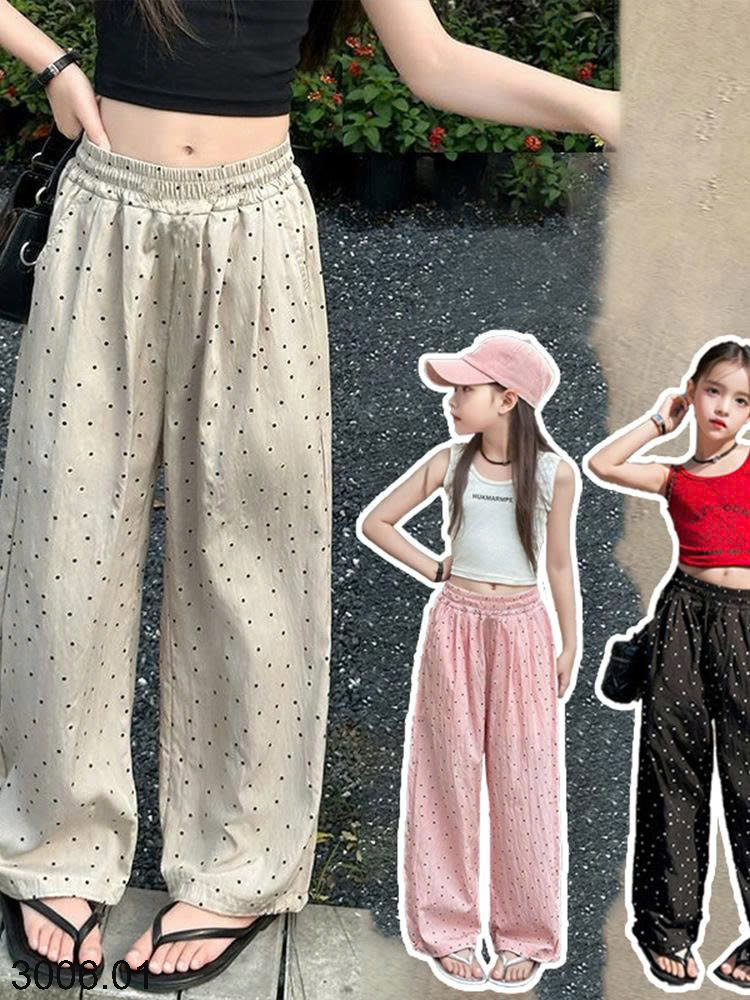 26HA3006.01 - QUẦN DÀI ỐNG XUÔNG CHẤM BI SIZE ĐẠI BÉ GÁI