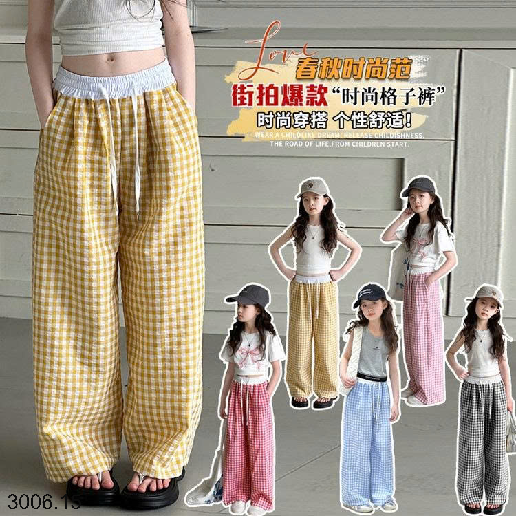 26HA3006.15 - QUẦN KẺ CARO SIZE ĐẠI BÉ GÁI