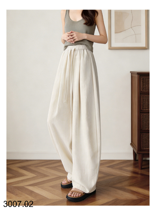 26HA3007.02 - QUẦN ỐNG RỘNG NỮ CHẤT LIỆU TENCEL LINEN