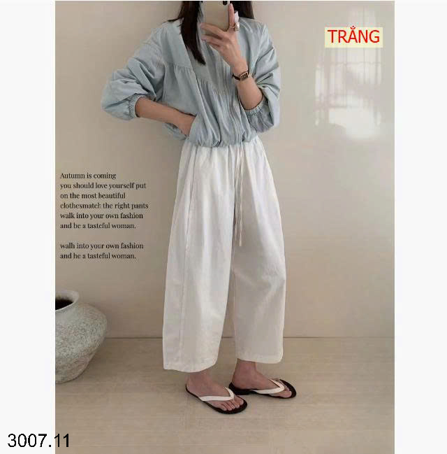26HA3007.11 - QUẦN CHUN ỐNG RỘNG NỮ NHÀ ANNA