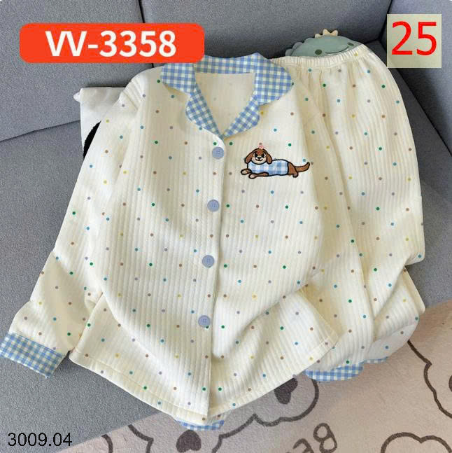 26HA3009.04 - BỘ PIZAMA NHIỀU LỚP ẤM ÁP CHO NỮ