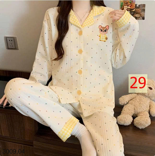 26HA3009.04 - BỘ PIZAMA NHIỀU LỚP ẤM ÁP CHO NỮ